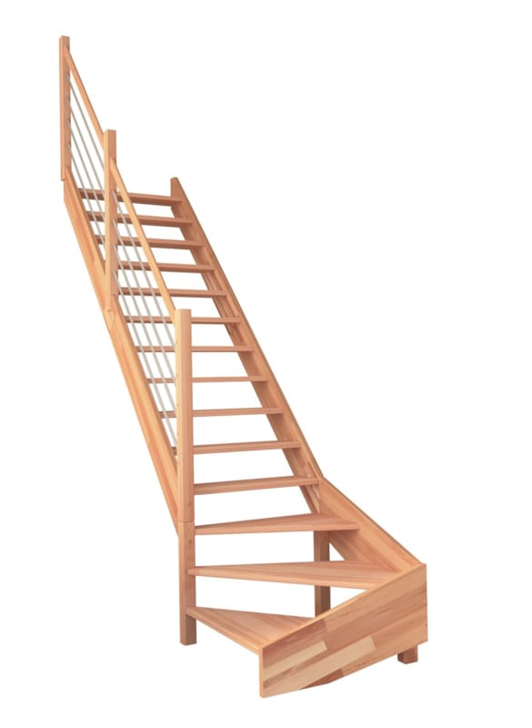 Nevada hêtre - Escalier 1/4 tournant gauche