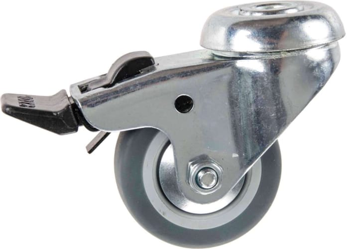 Roulette en Thermoplastique Rubber 50 mm à Œil avec Frein