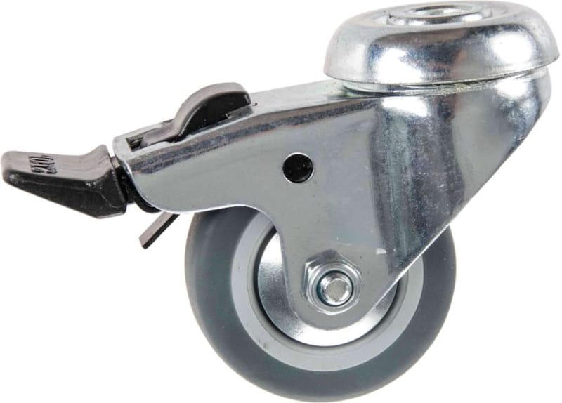 Roulette en Thermoplastique Rubber 50 mm à Œil avec Frein