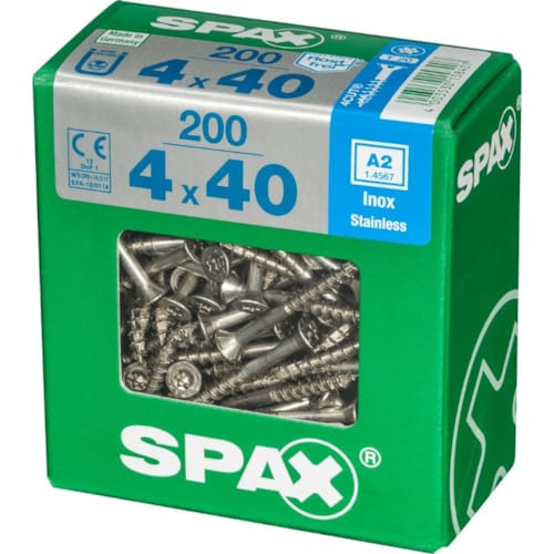 SPAX vis T-STAR+ A2 inox - 4x40 XL (bte 200 pces)