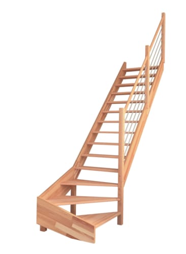 Nevada hêtre - Escalier 1/4 tournant droit