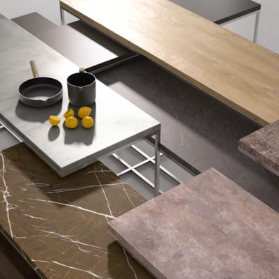 Kronospan Panneau Résine Compact Slim Line Noyau Gris - Portland K028 SU - 4100 x 1300 mm