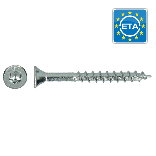 Vis à Bois Universelle Hapax TF-T25 Zn 200 Pces - Ø5x90 mm