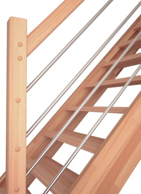 Sogem escalier droit traditionnel Nevada - Hêtre massif lamellé