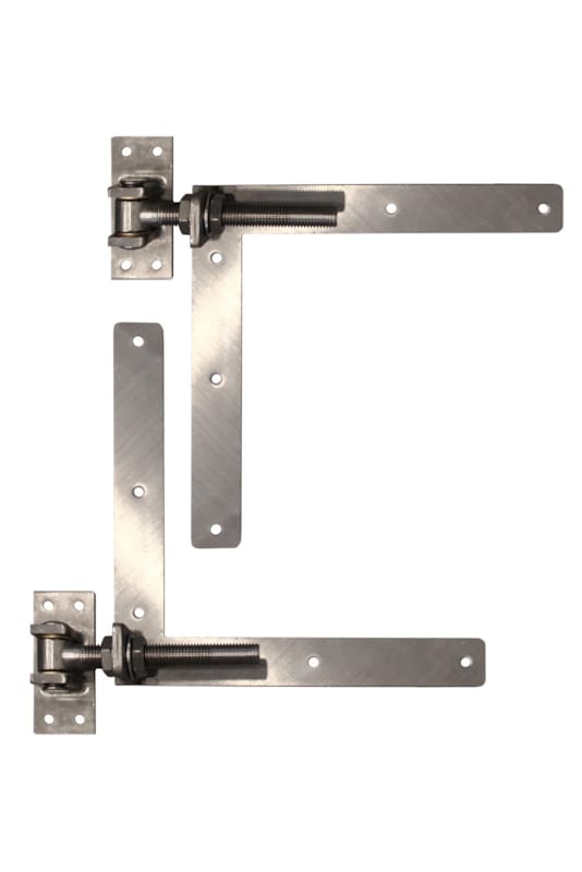 Set de charnières en L inox - 30 cm - 2 pcs