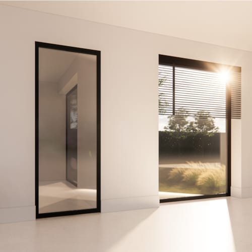 Porte Ferro Elegance - Verre clair/Acier - 2040 x 880 mm - Poussée gauche