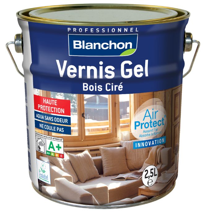Blanchon Vernis gel bois ciré - 2,5 L - Chêne clair