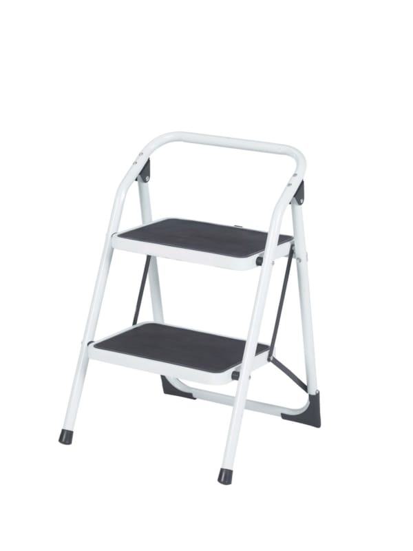 Escabelle - 2 marches larges - Blanc