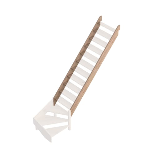 Provence - Chêne 2 limons pour 1/4 tournant bas