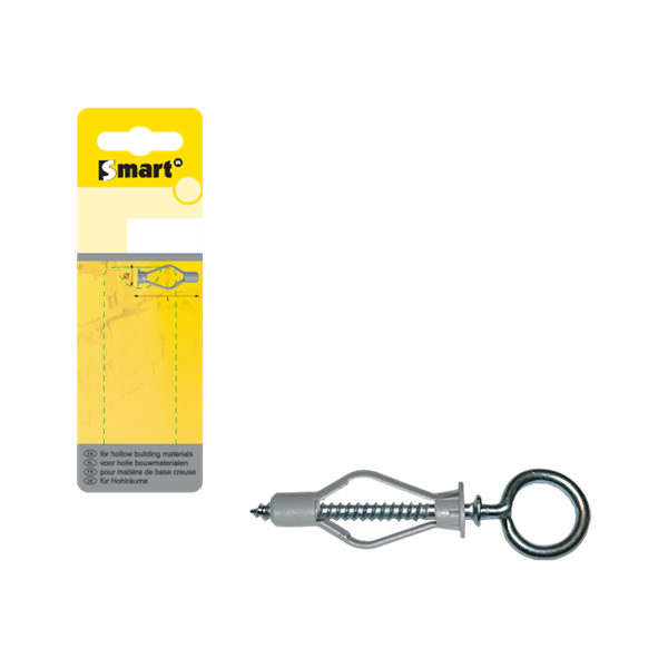Cheville SMART corps creux nylon + piton 8 x 40 (6 pces)