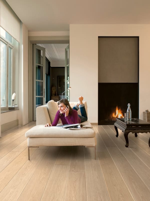 Parquet stratifié Quick-Step Largo - Chêne verni blanc 1283 - 9,5 x 205 x 2050 mm