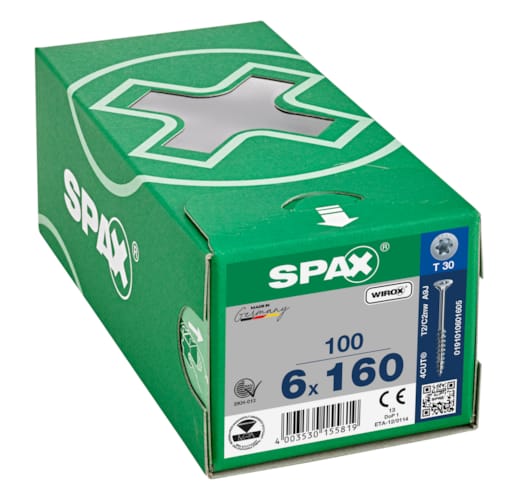 SPAX vis TX WIROX - 6x160 (boite 100 pces)