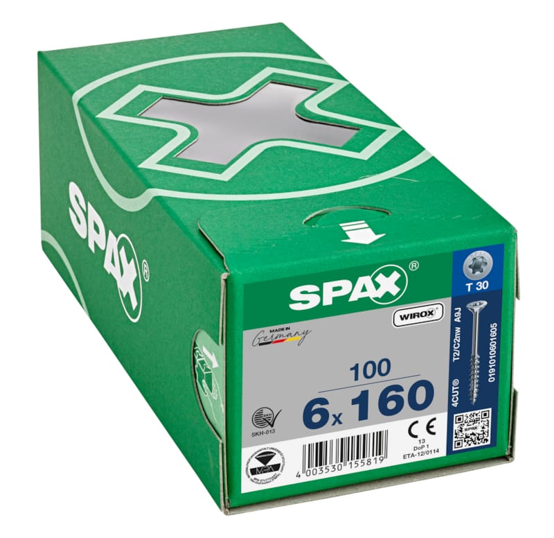 SPAX vis TX WIROX - 6x160 (boite 100 pces)