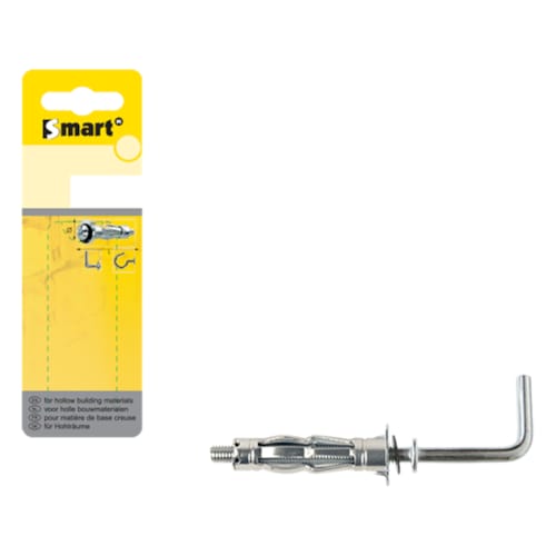 Chevilles Métalliques Corps Creux + Crochet-L M4x38 Zn 5 Pces