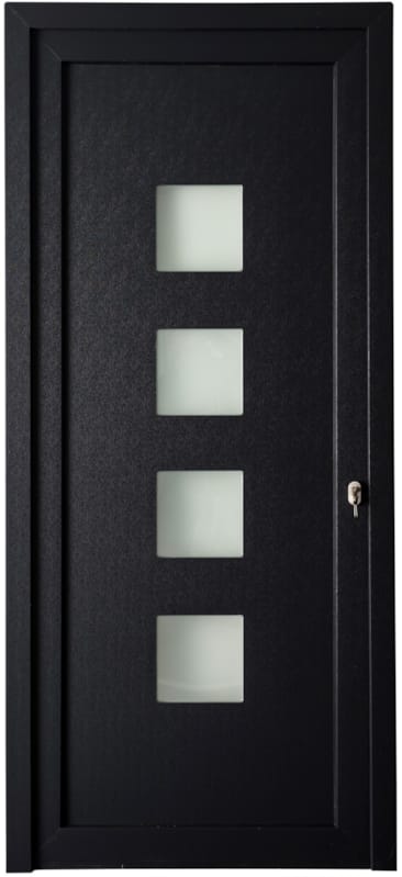 Porte extérieure PVC gris anthracite 2180 x 980 mm tirée droite