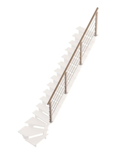 Auvergne - Chêne rampe type H - Chêne/alu