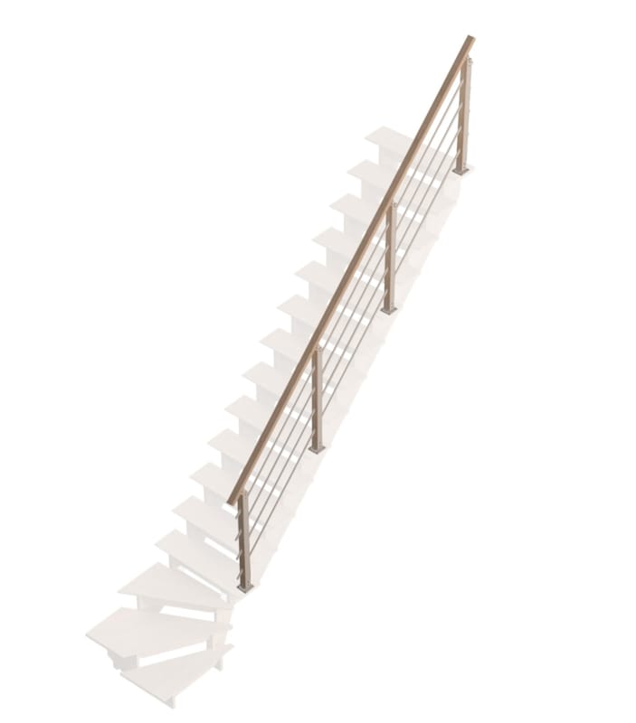 Auvergne - Chêne rampe type H - Chêne/alu