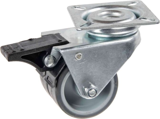 Roulette DBL en Thermoplastique Rubber 50 mm Pivotante Frein