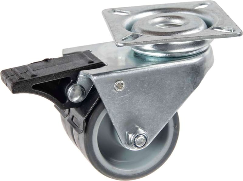 Roulette DBL en Thermoplastique Rubber 50 mm Pivotante Frein