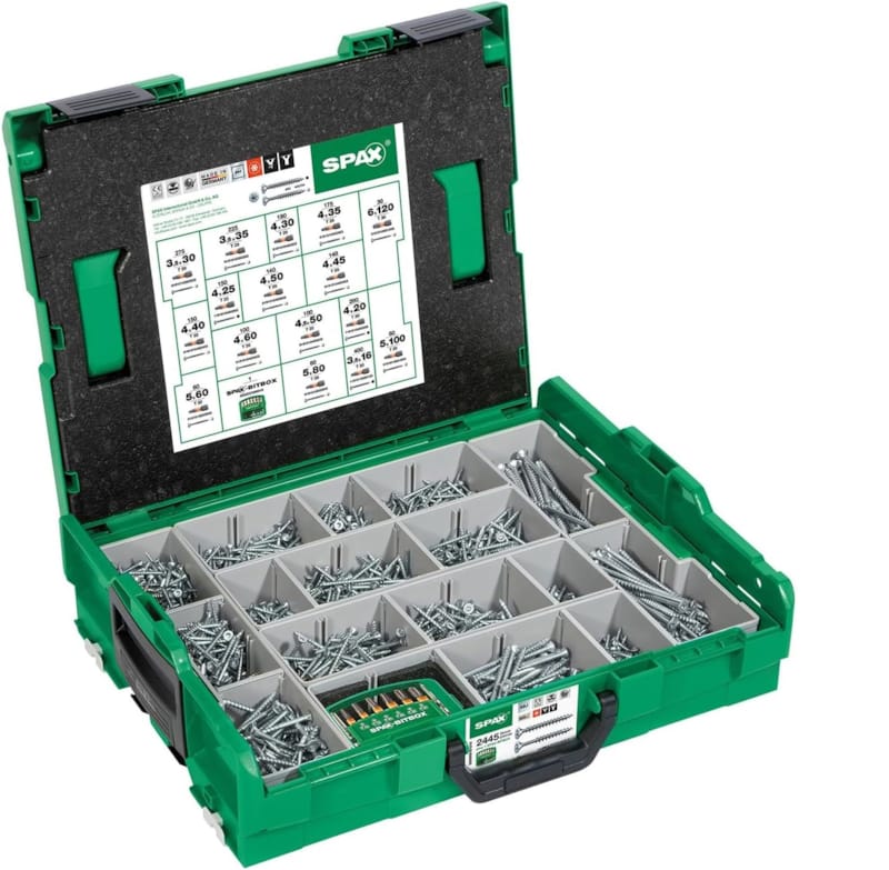 SPAX L-BOXX WIROX garni - Coffret assortiment de vis