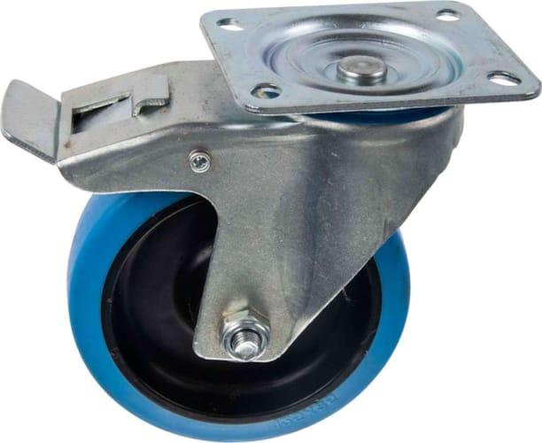 Roulette Caoutchouc Élastique Pivotante avec Frein 125 mm