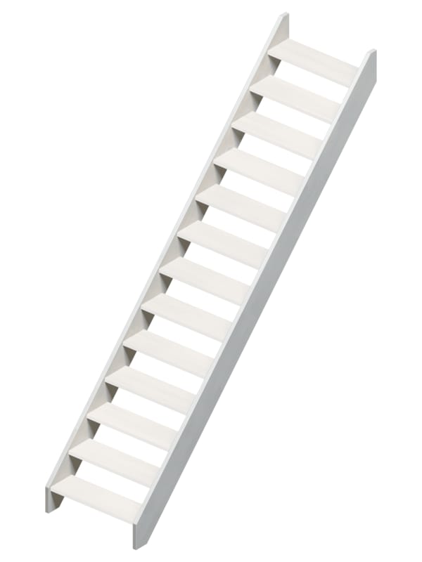 Helsinki - Limon escalier droit - Ral 9010 blanc mat - 80 cm