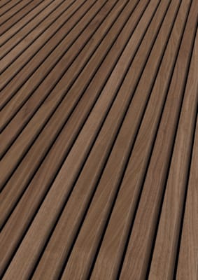 Lambris acoustique Ter Hürne SilentDesign noyer 1 face + 2 côtés - 21 x 520 x 3000 mm