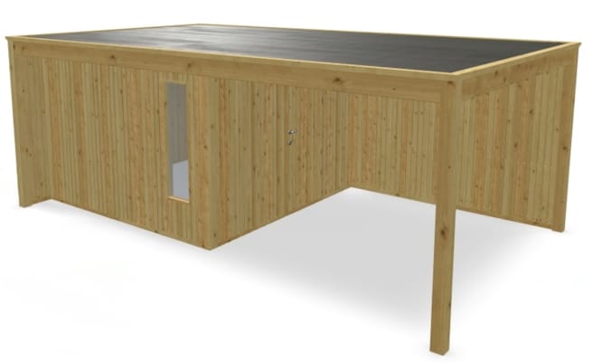 Chalet Cubo vertical avec terrasse couverte - 3,63 x 6,24