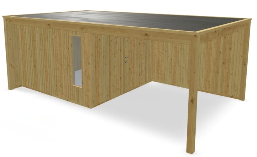 Chalet Cubo vertical avec terrasse couverte - 3,63 x 6,24