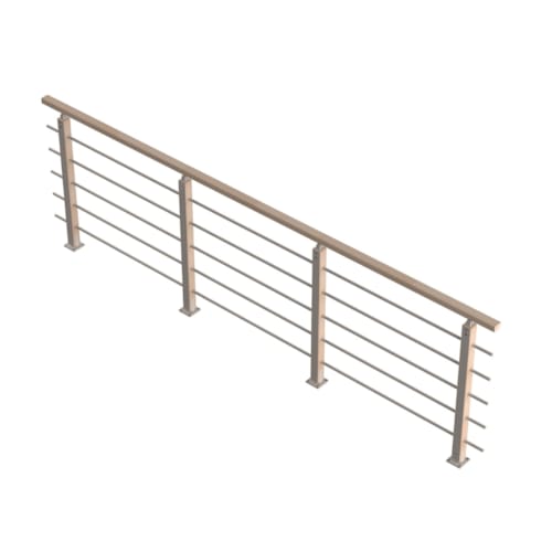 Bretagne - Garde-corps étage "H" Hêtre/alu 320cm