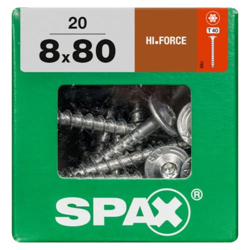 SPAX vis HI.FORCE WIROX - 8x80 XXL (bte 20 pces)