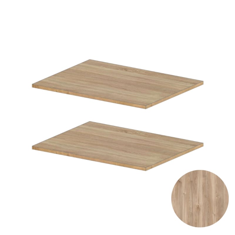 MOKI ESPACE tablettes mobiles chêne castello 750 mm - 2 pces