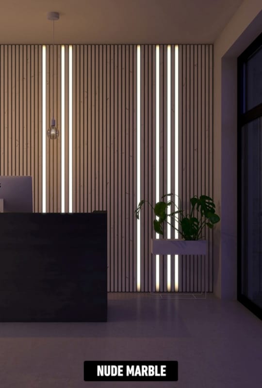 Profilé de finition vertical Maestro Lynes MDF PEPPER OAK CA128 30x47x2700 mm