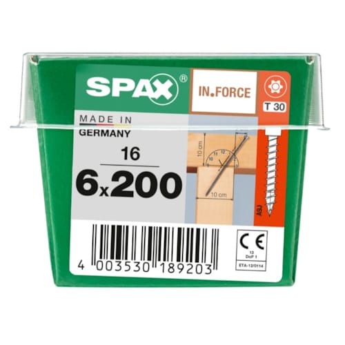 SPAX vis IN.FORCE WIROX - 6x200 M-STK (bte 16 pces)