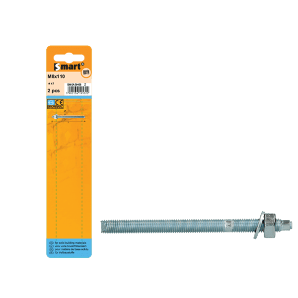 SMART Tiges Ancrage Chimique 5.8 Zn 2 Pces - M8x110 mm