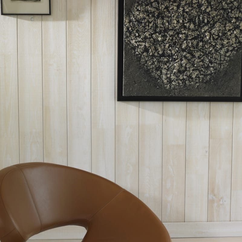 Lambris Verniland Pure Callao - Brut de sciage - Hermine - 18 x 165 x 2500 mm