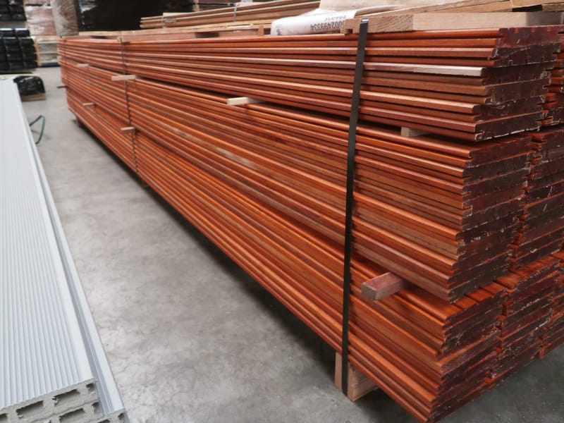 Planche de terrasse padouk - B-fix - 21 x 140 x 2150 mm