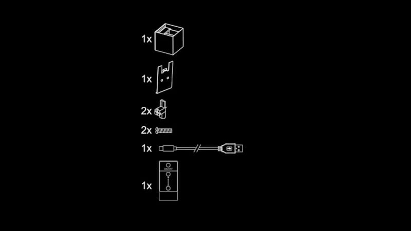 Ter Hürne SilentDesign LivingWall - Eirik Cube - Lampe murale carrée