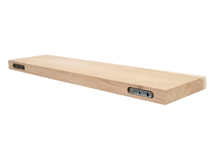 Etagère chêne 1 face avec bords irréguliers - Fixation invisible - 400 x 150 x 40 mm