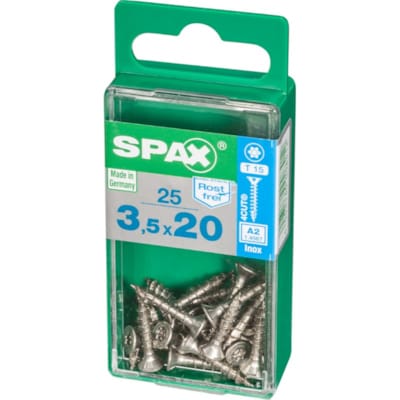 SPAX vis T-STAR+ A2 inox - 3,5x20 S (boite 25 pces)