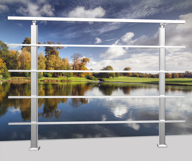 Kit SQUARE Garde-corps - fixation latérale - 2m