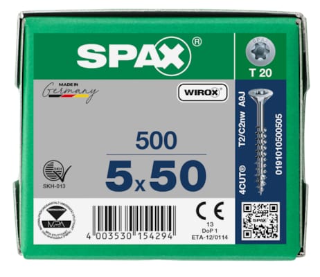 SPAX vis TX WIROX - 5x50 (boite 500 pces)