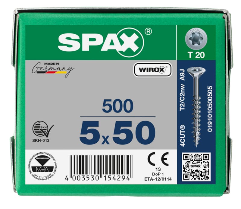 SPAX vis TX WIROX - 5x50 (boite 500 pces)