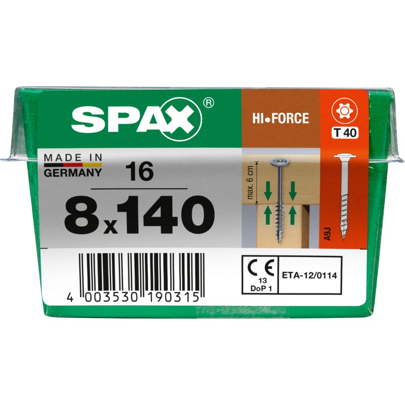 SPAX vis HI.FORCE WIROX - 8x140 STK (bte 16 pces)