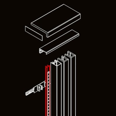 Profiel Maestro Lynes profile de fixation pour bandeau LED 30x40x2700 mm