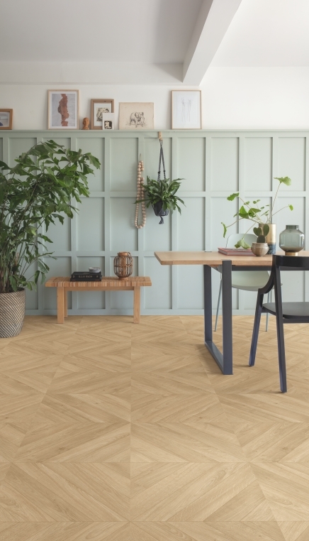 Parquet stratifié Quick-Step Impressive Patterns - Chevron chêne brun 4160 - 8 x 396 x 120