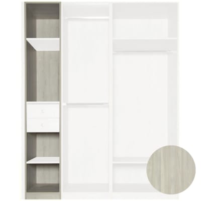 MOKI ESPACE meuble orme argenté 2200 x 400 x 570 mm