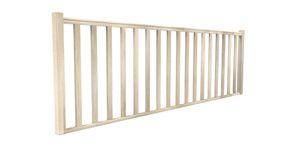 Milan / Liverpool garde-corps Balustres Moulurees Chêne - 320 cm