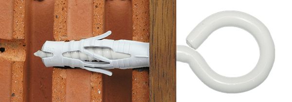 Cheville SMART nylon + piton fermé epoxy blanc - 6 x 30 (6 pces)