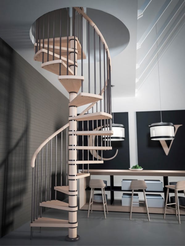 Columbia - Escalier spirale - Chêne massif 140 cm